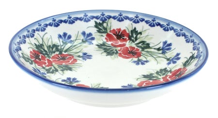 WR Unikat Cherry Red Bouquet Dining Plates & Bowls — Polish Pottery