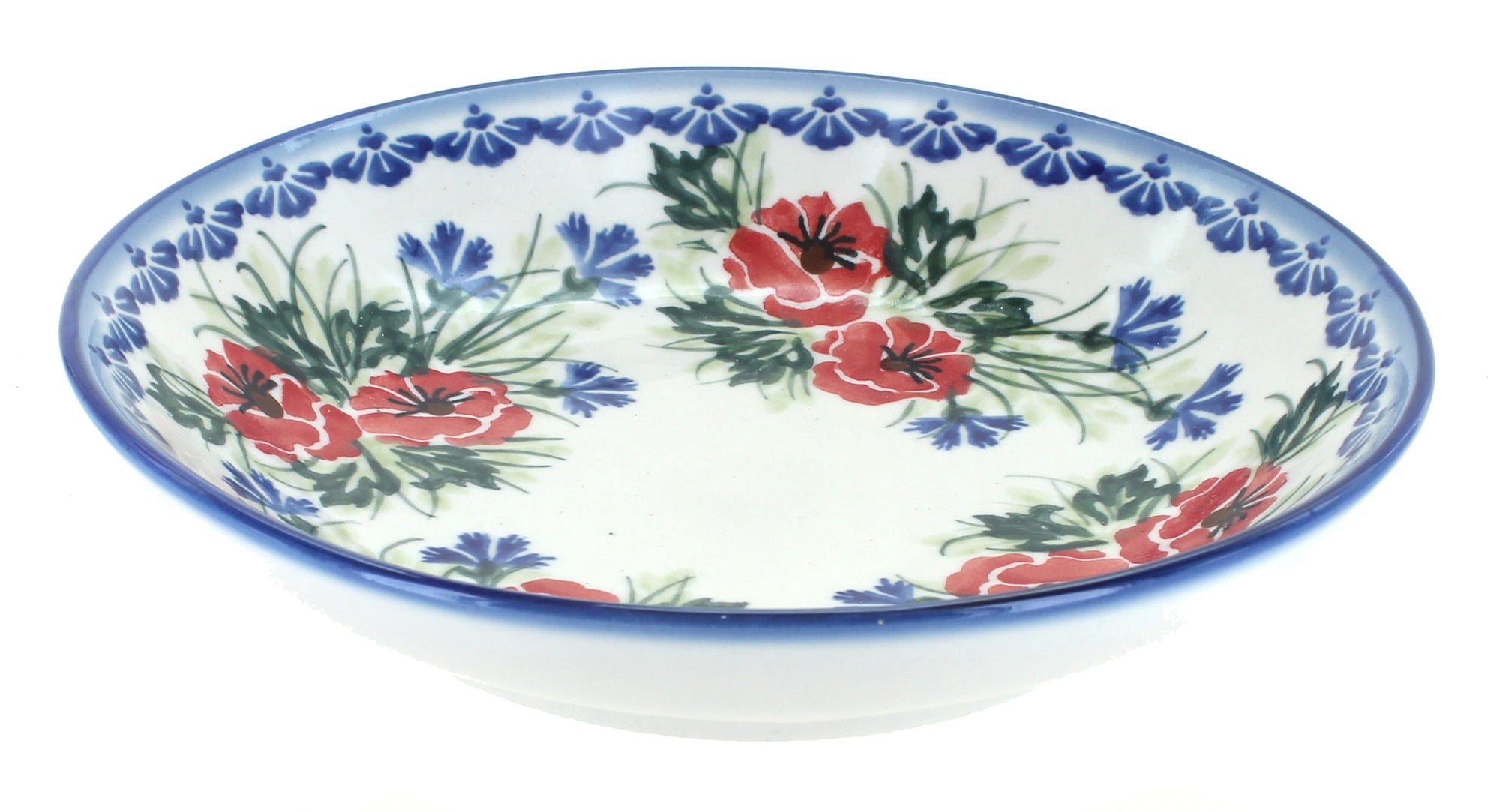 WR Unikat Cherry Red Bouquet Dining Plates & Bowls — Polish Pottery