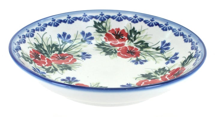 WR Unikat Cherry Red Bouquet Dining Plates & Bowls — Polish Pottery