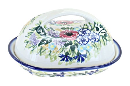 WR Unikat Summer Garden Butter Dish — Polish Pottery