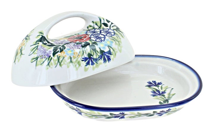 WR Unikat Summer Garden Butter Dish — Polish Pottery