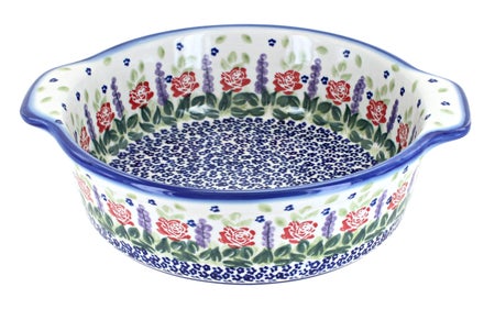 WR Unikat Roses Are Red Medium Bakeware — Polish Pottery