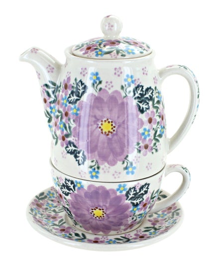 Vena Lilac Garden Teapot — Polish Pottery