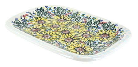 Vena Sunflower Maze Medium Serving Piece — Polish Pottery