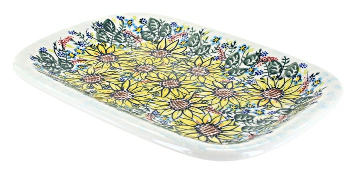 Vena Sunflower Maze Medium Serving Piece — Polish Pottery