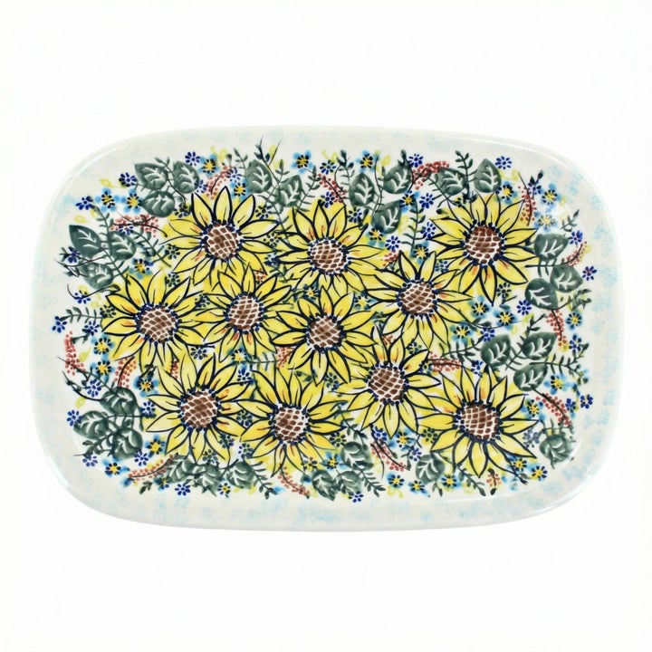 Vena Sunflower Maze Medium Serving Piece — Polish Pottery