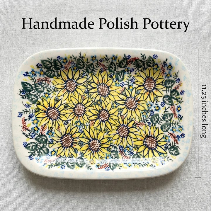 Vena Sunflower Maze Medium Serving Piece — Polish Pottery