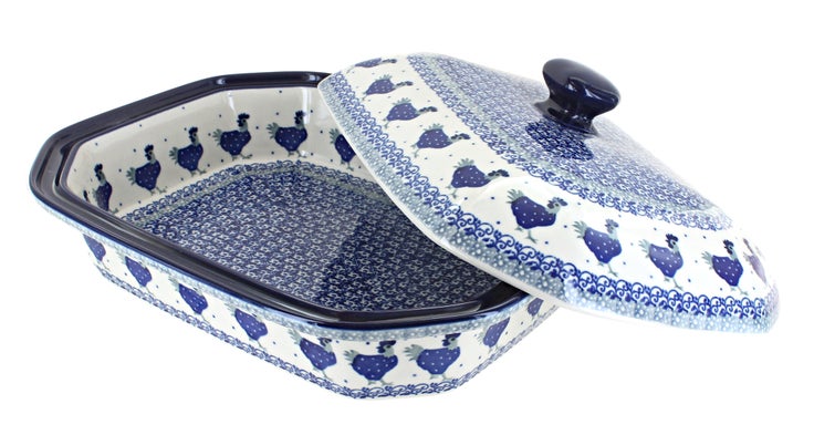 Detail image of Ceramika Artystyczna Barnyard Rooster Large Bakeware — Polish Pottery