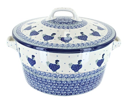 Ceramika Artystyczna Barnyard Rooster Medium Bakeware — Polish Pottery