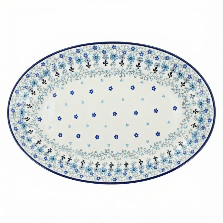 Detail image of Ceramika Artystyczna Celeste Large Serving Piece — Polish Pottery