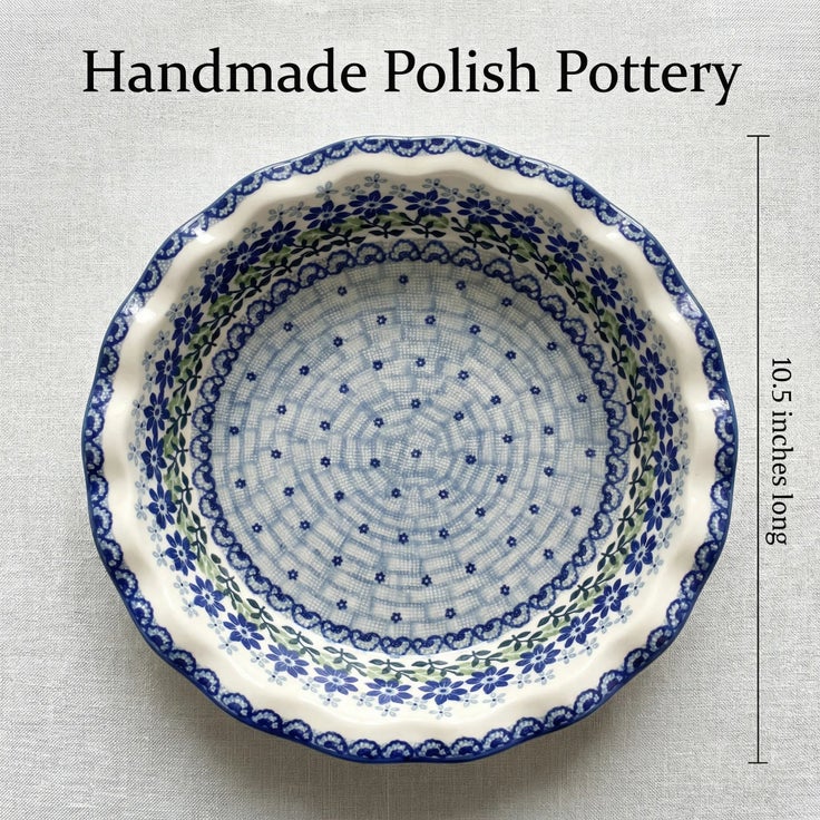 Detail image of Manufaktura Hallsey Pie Plate — Polish Pottery