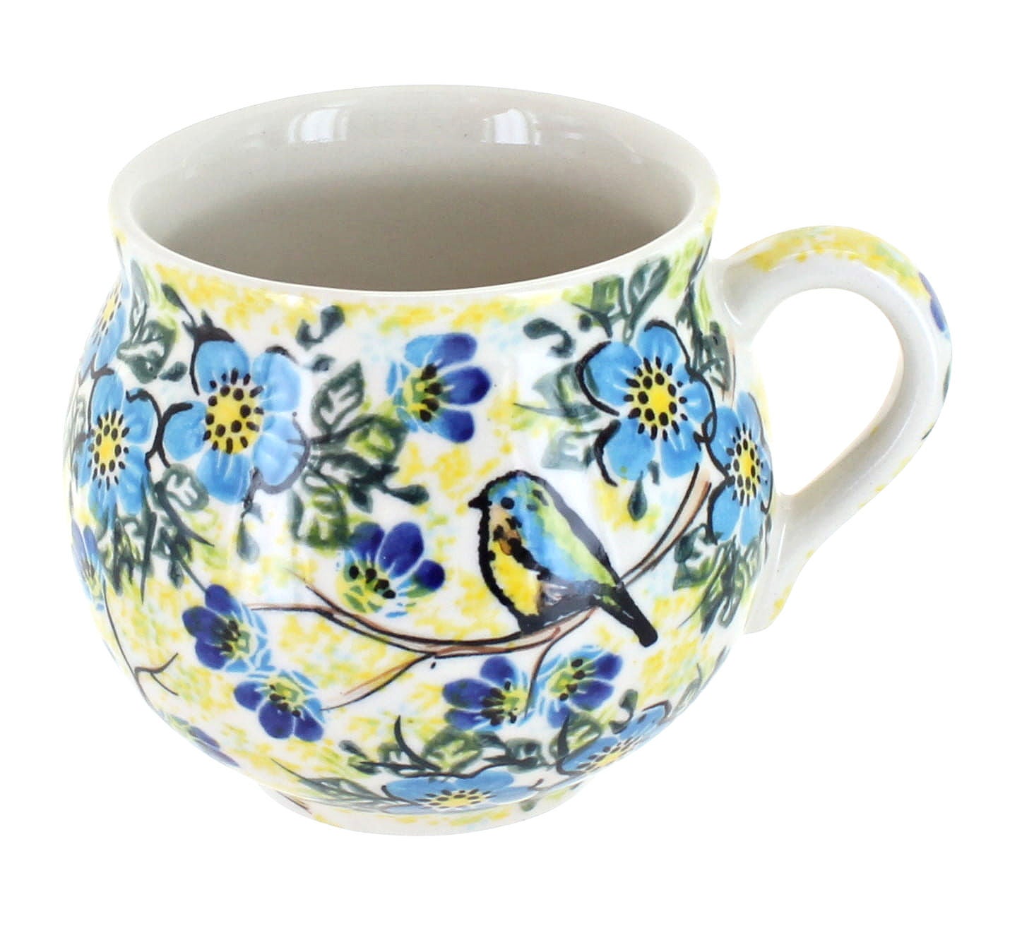 Vena Bluebird Garden Mug — Polish Pottery