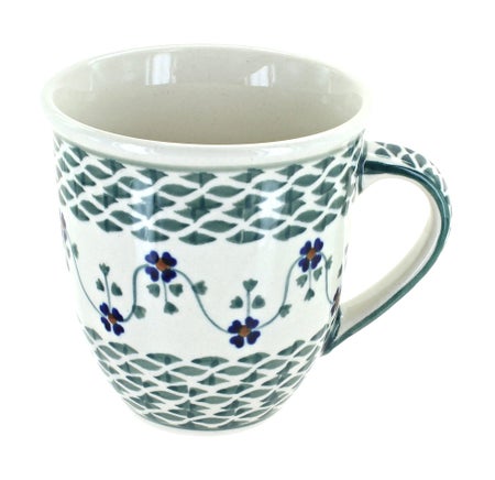 Manufaktura Sage Floral Mug — Polish Pottery