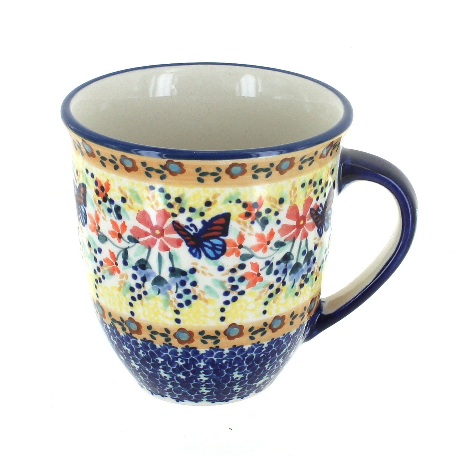 Manufaktura Blue Butterfly Mug — Polish Pottery