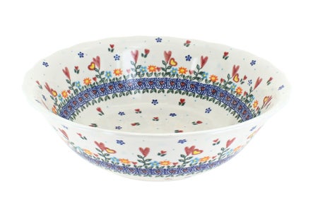 Vena Hearts & Flowers Large Serving Piece — Polish Pottery