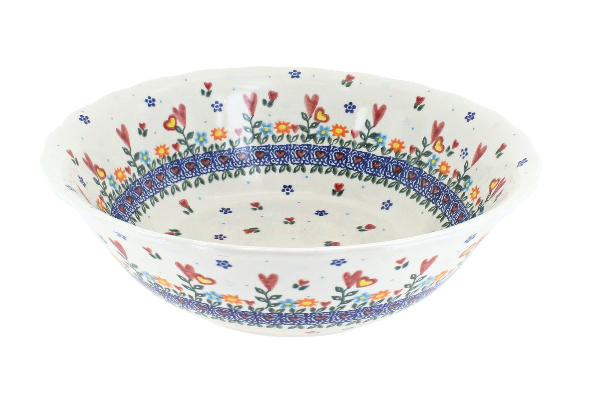 Vena Hearts & Flowers Large Serving Piece — Polish Pottery