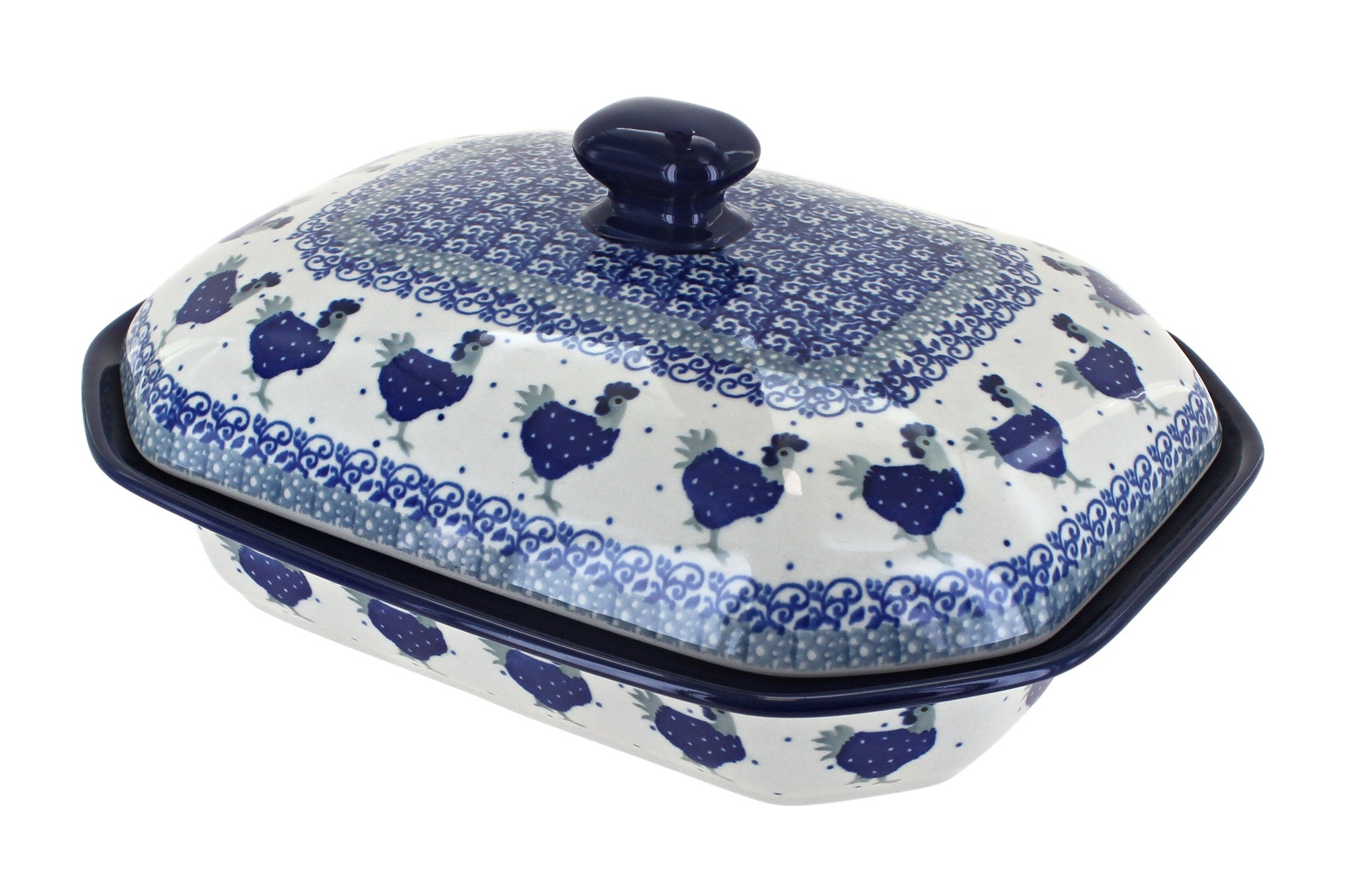Ceramika Artystyczna Barnyard Rooster Medium Bakeware — Polish Pottery