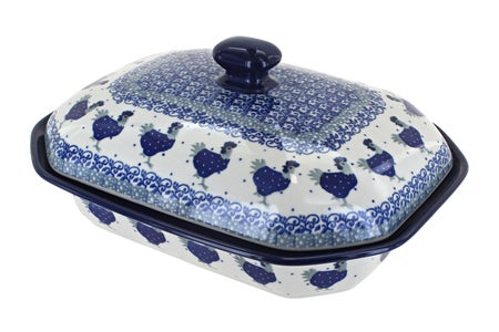 Ceramika Artystyczna Barnyard Rooster Medium Bakeware — Polish Pottery