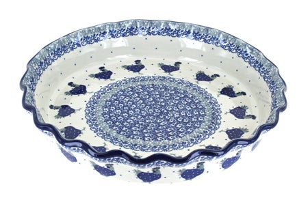 Ceramika Artystyczna Barnyard Rooster Pie Plate — Polish Pottery