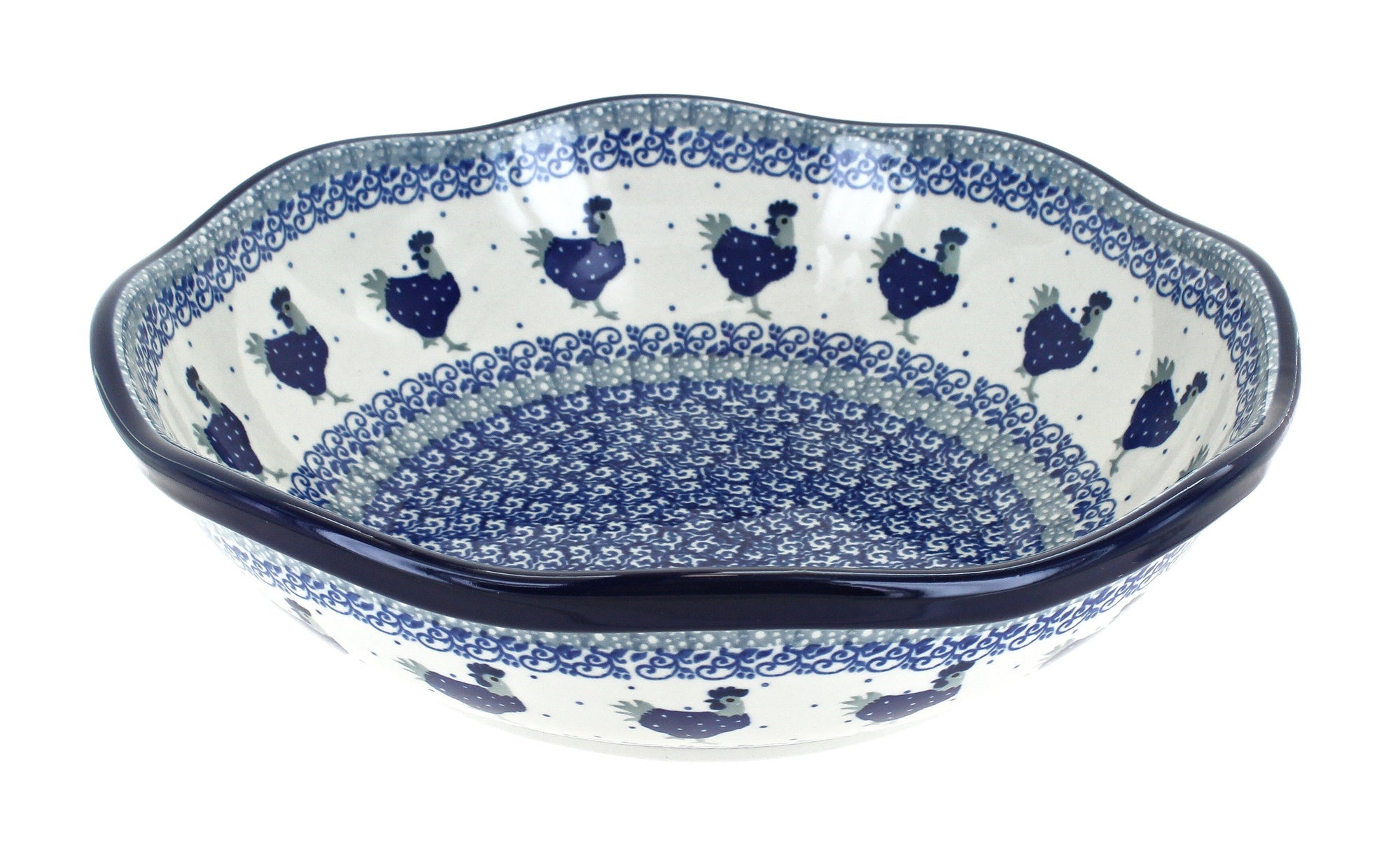 Ceramika Artystyczna Barnyard Rooster Large Serving Piece — Polish Pottery