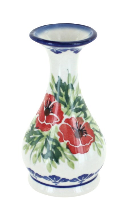 WR Unikat Cherry Red Bouquet Décor — Polish Pottery