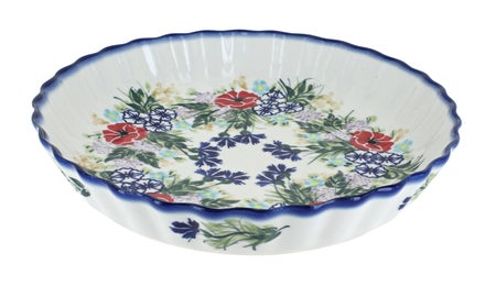 WR Unikat Summer Garden Pie Plate — Polish Pottery