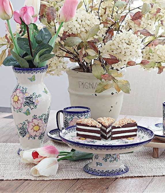 Detail image of Vena Apple Blossom Décor — Polish Pottery