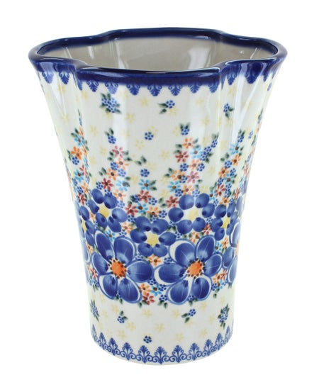 Vena Blue Dahlia Décor — Polish Pottery