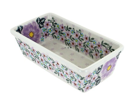 Vena Lilac Garden Loaf Baker — Polish Pottery