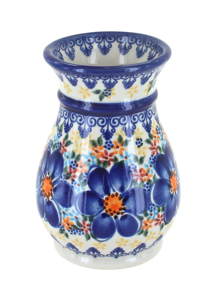 Vena Blue Dahlia Décor — Polish Pottery