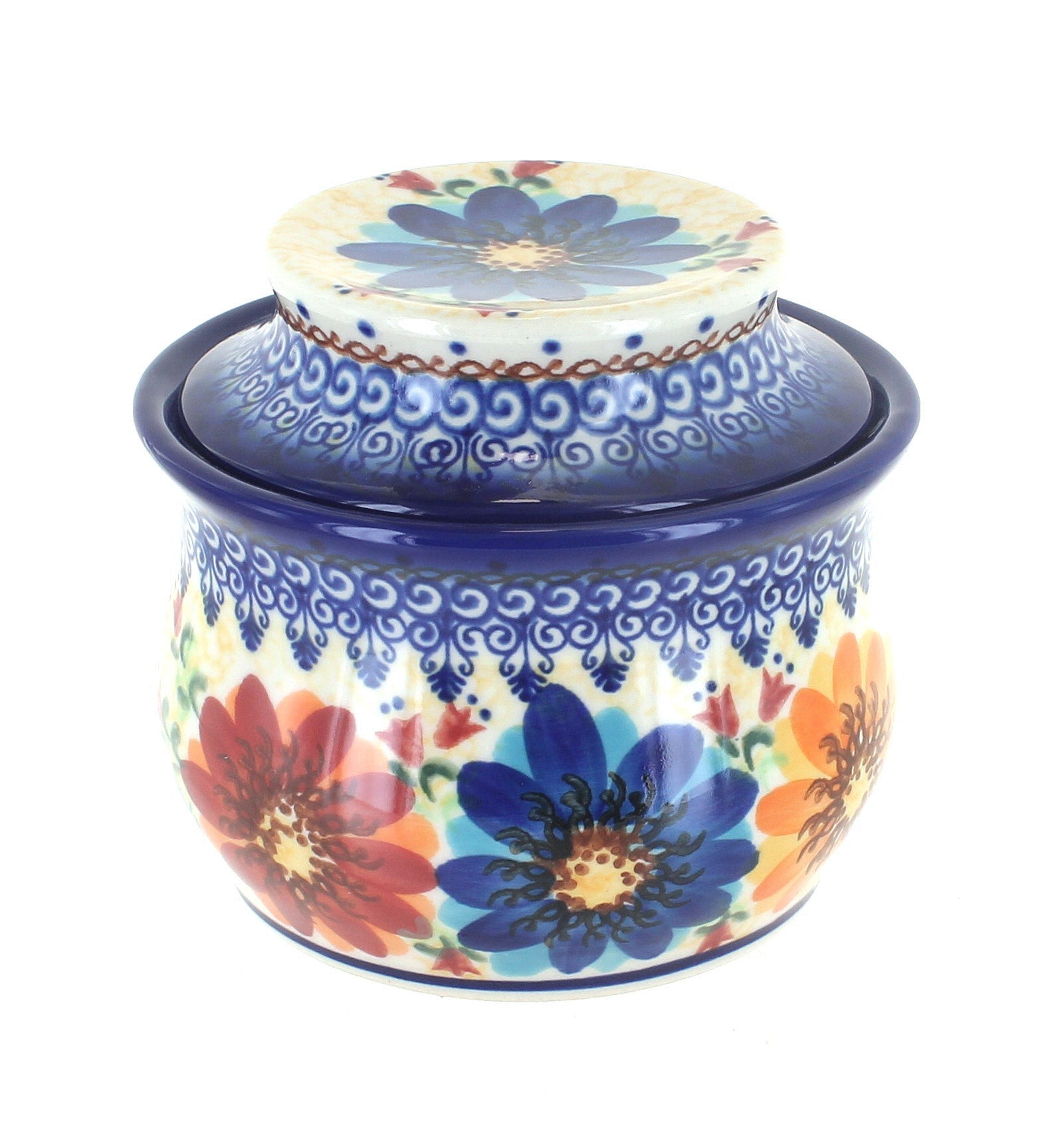 Vena Autumn Burst Butter Dish — Polish Pottery