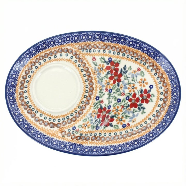 Manufaktura Red Daisy Dining Plates & Bowls — Polish Pottery