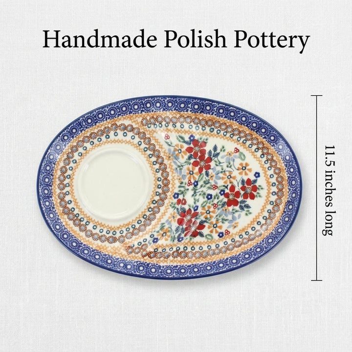 Manufaktura Red Daisy Dining Plates & Bowls — Polish Pottery
