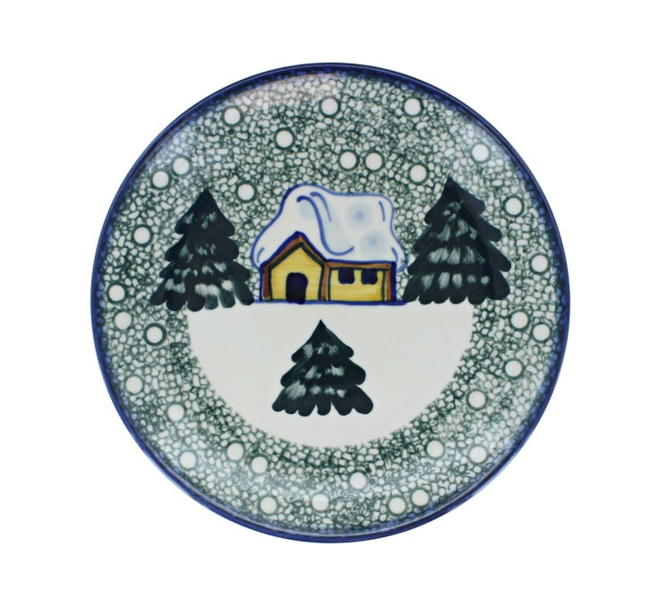 Detail image of WR Unikat Winter Forest Dining Plates & Bowls — Polish Pottery