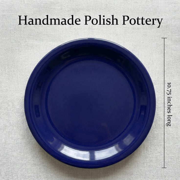 Detail image of Zaklady Cobalt Dining Plates & Bowls — Polish Pottery