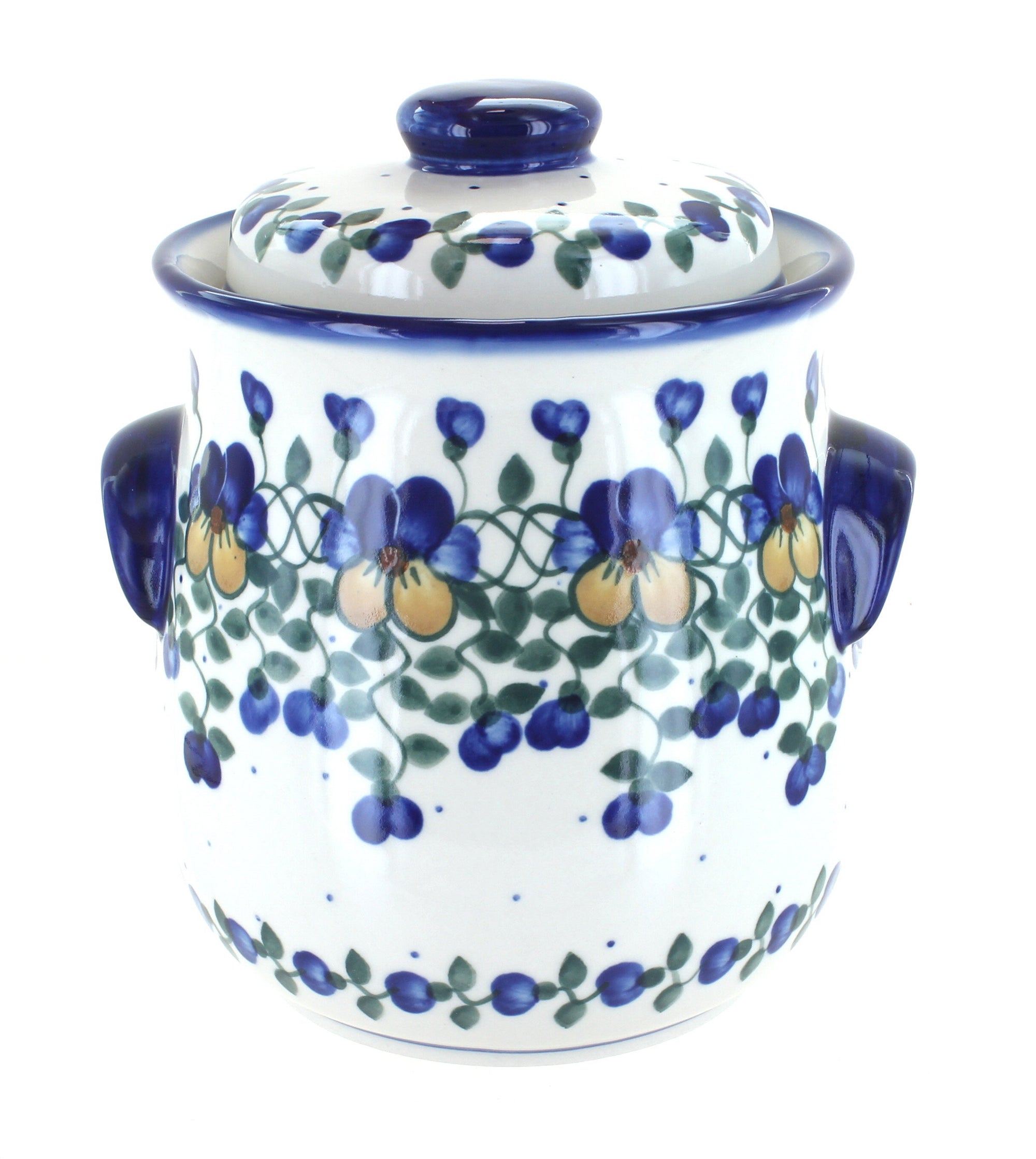 WR Unikat Pansies Counter Storage — Polish Pottery