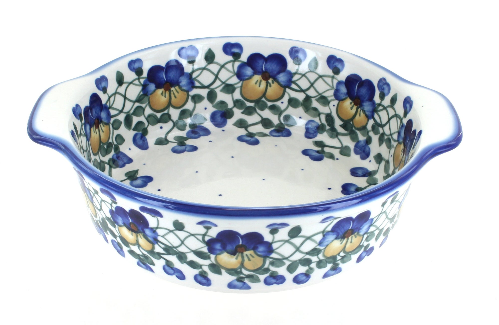 WR Unikat Pansies Medium Bakeware — Polish Pottery