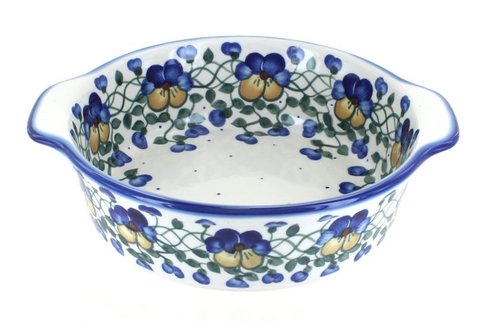 WR Unikat Pansies Medium Bakeware — Polish Pottery