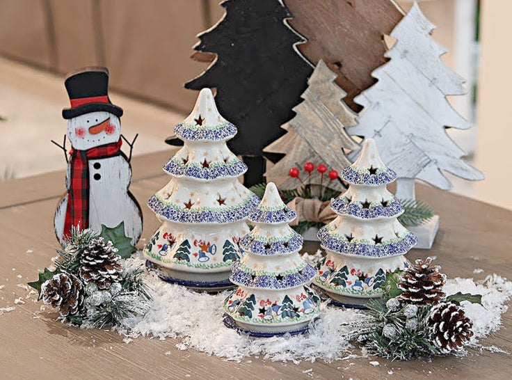Detail image of Ceramika Artystyczna Winter Bells Luminary — Polish Pottery