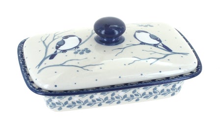 Ceramika Artystyczna Bluebird Butter Dish — Polish Pottery