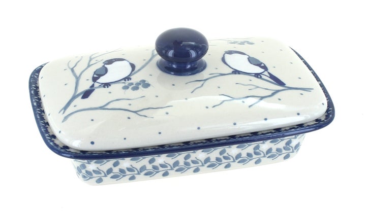 Ceramika Artystyczna Bluebird Butter Dish — Polish Pottery