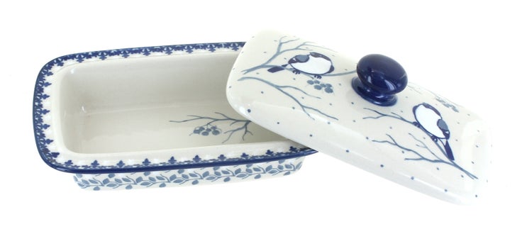 Detail image of Ceramika Artystyczna Bluebird Butter Dish — Polish Pottery