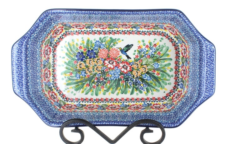 Detail image of Ceramika Artystyczna Hummingbird Medium Bakeware — Polish Pottery