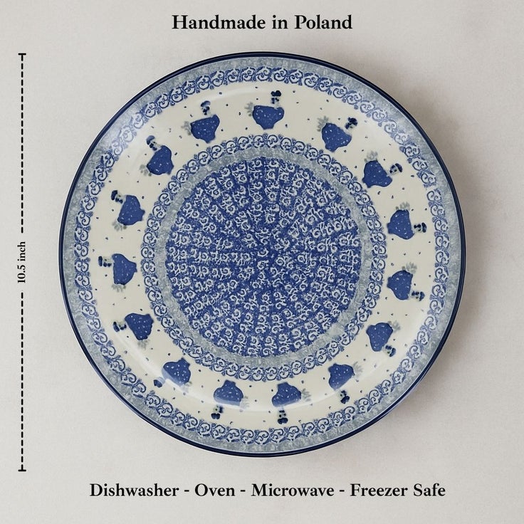 Detail image of Ceramika Artystyczna Barnyard Rooster Dining Plates & Bowls — Polish Pottery