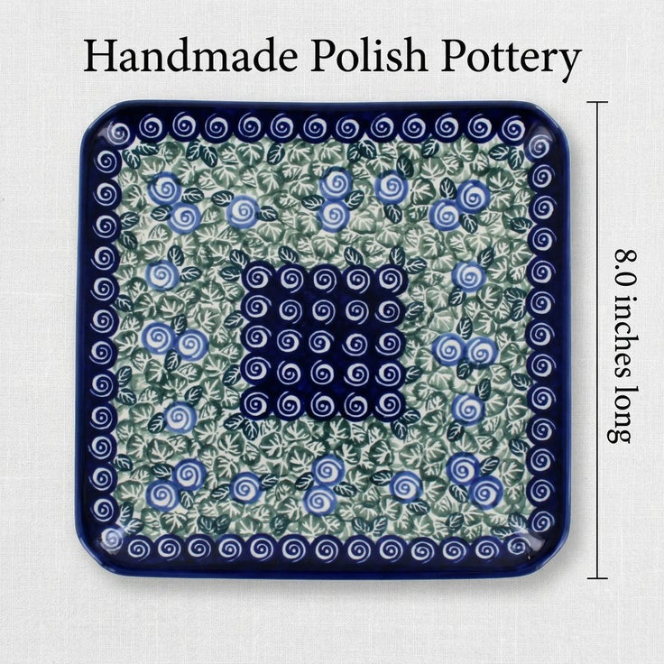 Detail image of Zaklady Seaside Swirl Dining Plates & Bowls — Polish Pottery