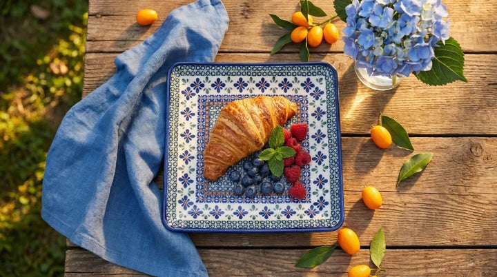 Zaklady Mosaic Flower Dining Plates & Bowls — Polish Pottery
