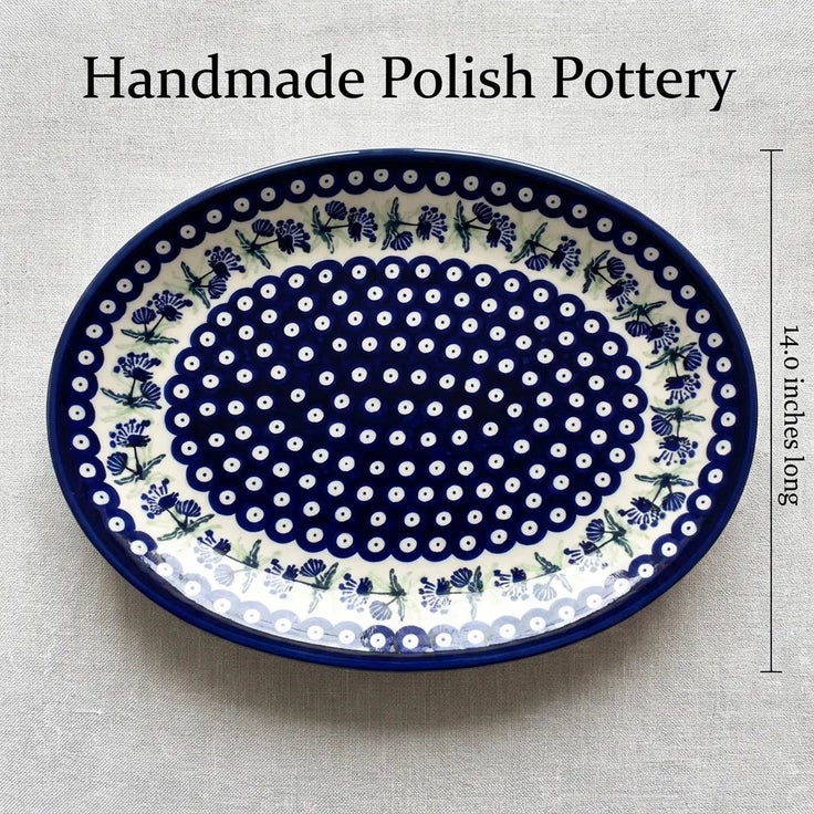 Detail image of Zaklady Sweet Annie Large Serving Piece — Polish Pottery