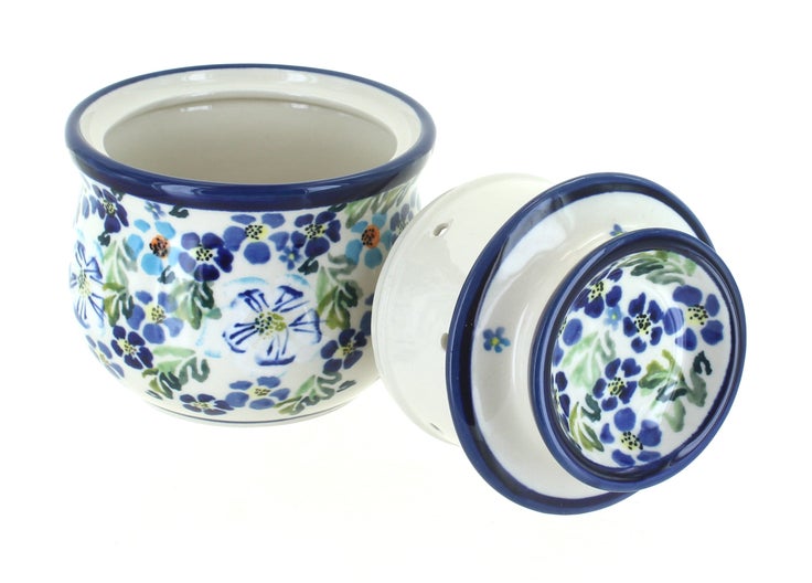 Detail image of Zaklady Vintage Violet Butter Dish — Polish Pottery