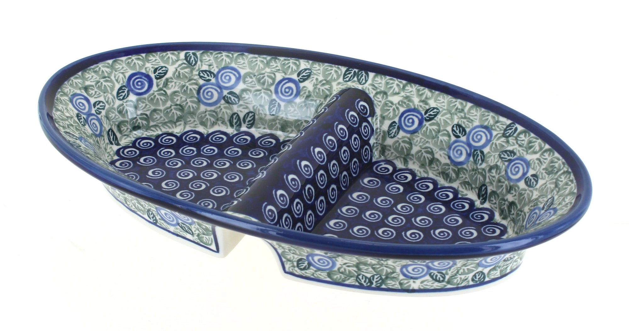 Zaklady Seaside Swirl Large Serving Piece — Polish Pottery