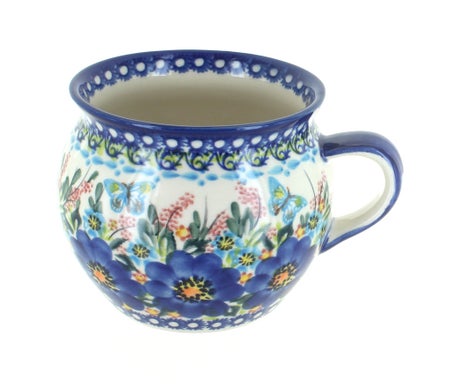 Vena Garden of Blue Mug — Polish Pottery